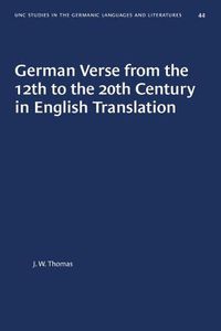 Cover image for German Verse from the 12th to the 20th Century in English Translation