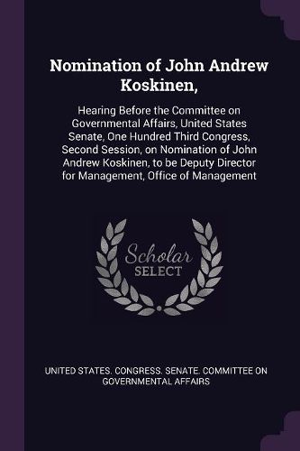 Cover image for Nomination of John Andrew Koskinen,