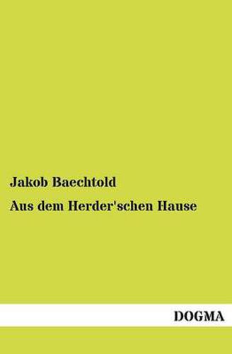 Cover image for Aus Dem Herder'schen Hause