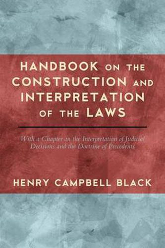 Cover image for Handbook on the Construction and Interpretation of the Law