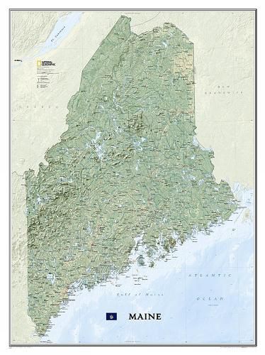 Cover image for Maine, Laminated: Wall Maps U.S.