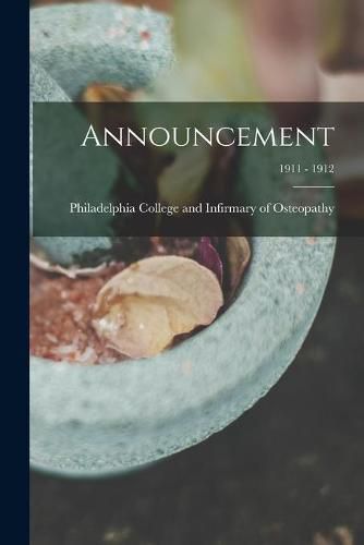 Cover image for Announcement; 1911 - 1912