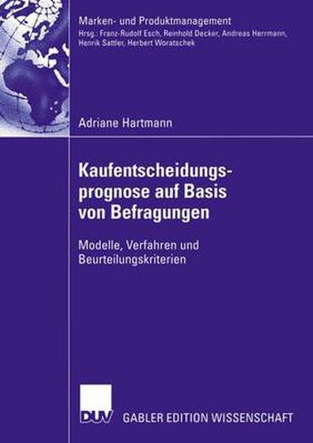 Cover image for Kaufentscheidungsprognose Auf Basis Von Befragungen