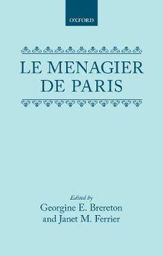 Cover image for Le Menagier de Paris: A Critical Edition