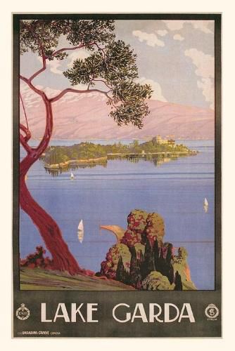 Cover image for Vintage Journal Lake Gada, Italy Travel Poster