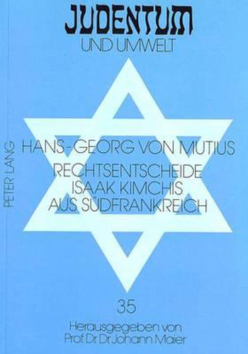 Cover image for Rechtsentscheide Isaak Kimchis Aus Suedfrankreich