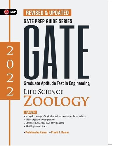 Cover image for GATE 2022 Life Science Zoology- Guide by Dr. Prabhanshu Kumar, Dr. Nibedita Mukhopadhyay