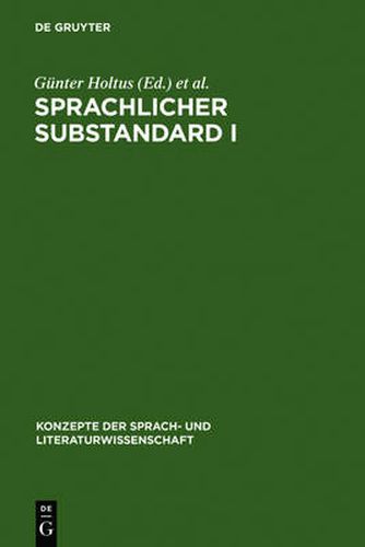 Cover image for Sprachlicher Substandard I