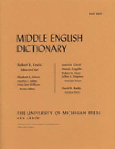 Cover image for Middle English Dictionary: W.8