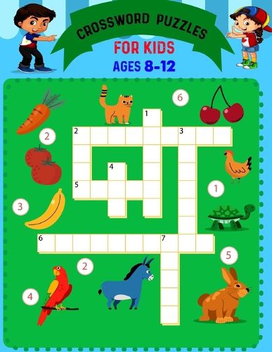 Cover image for Crossword Puzzles For Kids Ages 8 to 12