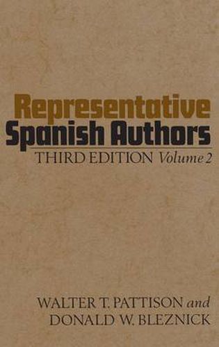 Cover image for Representative Spanish Authors: Volume 2