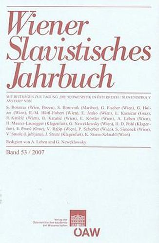 Cover image for Wiener Slavistisches Jahrbuch: Band 53 / 2007