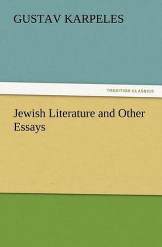 Cover image for Jewish Literature and Other Essays