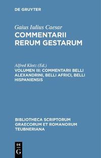 Cover image for Commentarii, Vol. III Pb