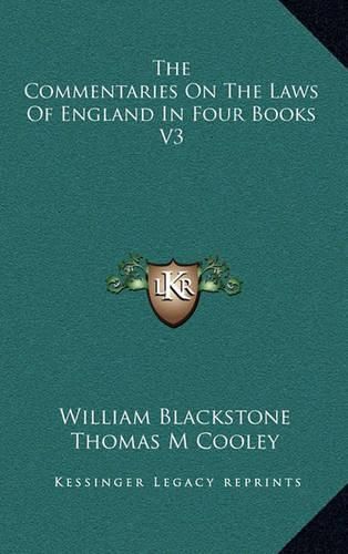 Cover image for The Commentaries on the Laws of England in Four Books V3