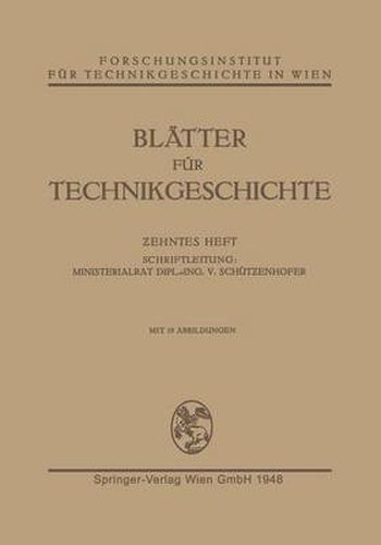 Cover image for Blatter Fur Technikgeschichte