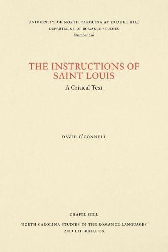 Instructions of Saint Louis: A Critical Text