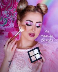 Cover image for My Make Up Designs: Book of face chart templates for make up artist designers creations. Perfect for teens, students & professionals. Lilac design