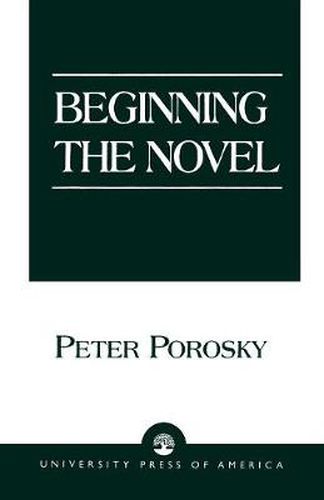 Cover image for Beginning the Novel