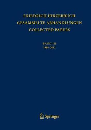 Cover image for Gesammelte Abhandlungen  -  Collected Papers III: 1988 - 2012