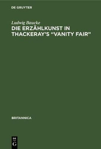 Cover image for Die Erzahlkunst in Thackeray's Vanity Fair