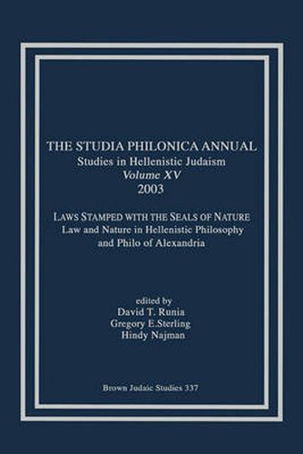 Cover image for The Studia Philonica Annual XV, 2003