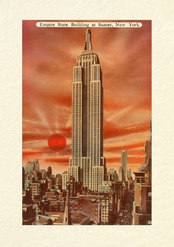 Cover image for Vintage Lined Notebook Sunset, Empire State Building, New York City