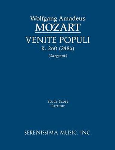 Cover image for Venite Populi, K. 260 (248a) - Study Score