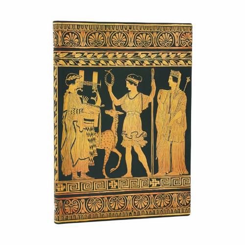 Cover image for Gathering of Deities (Ancient Greek Pottery) Midi Lined Softcover Journal (Elastic Band Closure)