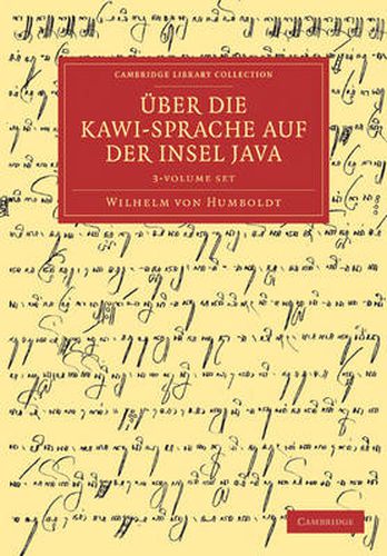 Cover image for UEber die Kawi-sprache auf der Insel Java 3 Volume Set