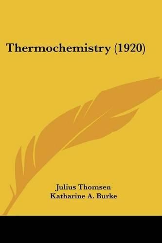 Thermochemistry (1920)