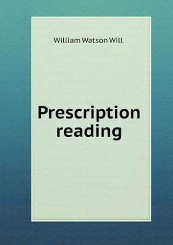 Cover image for Prescription reading