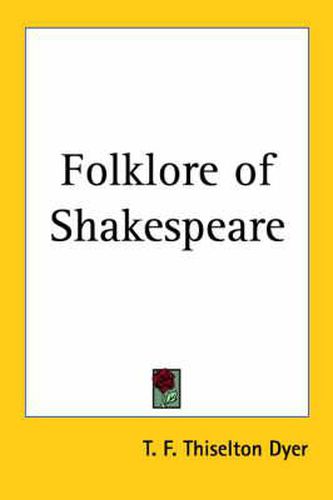 Cover image for Folklore of Shakespeare (1883)