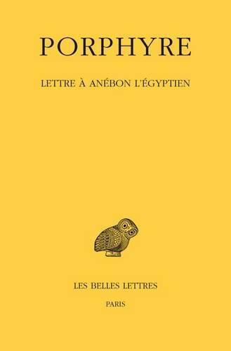 Cover image for Porphyre, Lettre a Anebon l'Egyptien