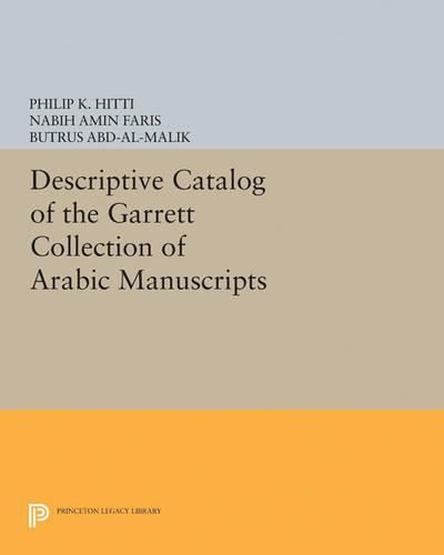 Cover image for Descriptive Catalogue of the Garrett Collection: (Persian, Turkish, Indic)