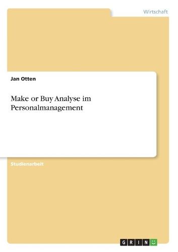 Cover image for Make or Buy Analyse im Personalmanagement