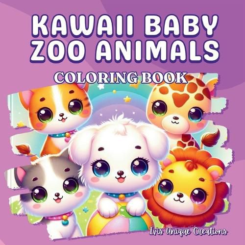 Cover image for Kawaii Baby Zoo Animals, Coloring book