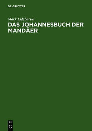 Cover image for Das Johannesbuch der Mandaer