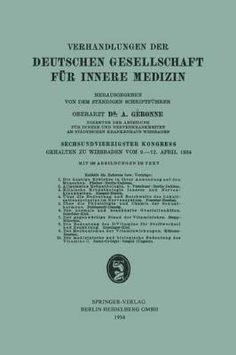 Cover image for Sechsundvierzigster Kongress: Gehalten Zu Wiesbaden Vom 9.-12. April 1934