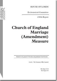 Cover image for Church of England Marriage (Amendment) Measure: 230th report