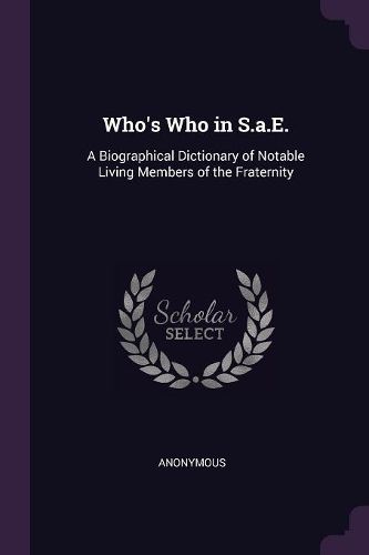 Cover image for Who's Who in S.a.E.