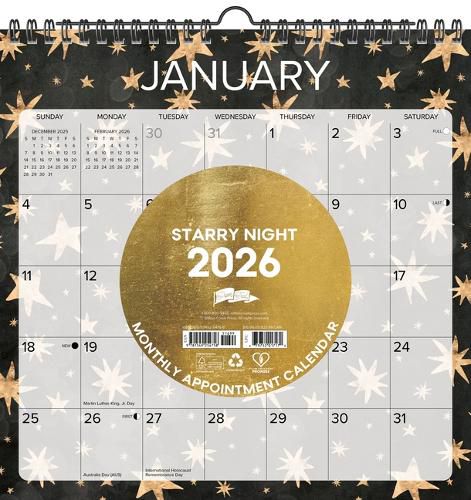Cover image for Starry Night 2026 12 X 12 Spiral Wall Calendar