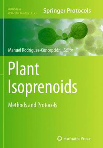 Cover image for Plant Isoprenoids: Methods and Protocols