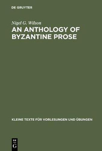 Cover image for An Anthology of Byzantine Prose