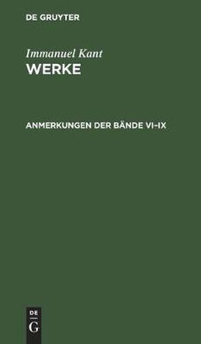 Cover image for Anmerkungen der Bande VI-IX