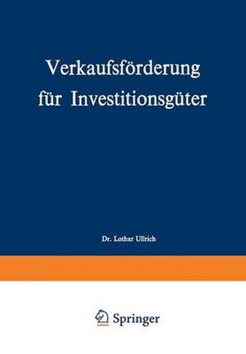 Cover image for Verkaufsfoerderung Fur Investitionsguter