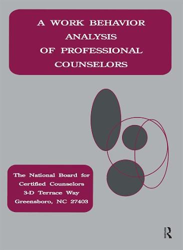Cover image for A Work Behavior Analysis of Professional Counselors