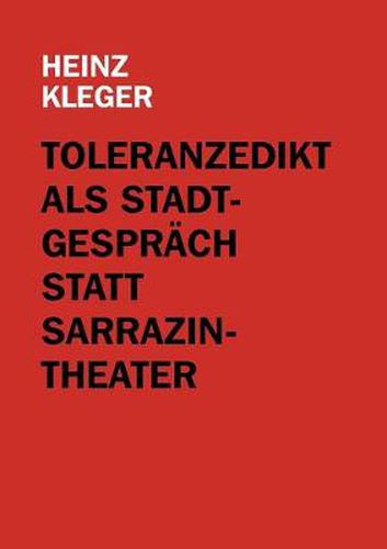 Cover image for Toleranzedikt als Stadtgesprach statt Sarrazin-Theater
