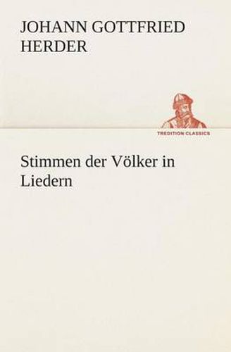 Cover image for Stimmen der Voelker in Liedern