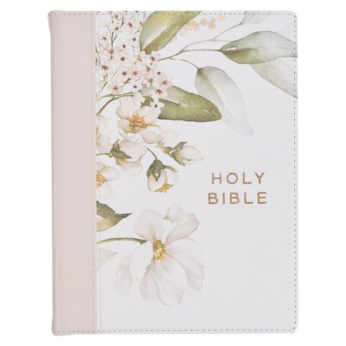 Cover image for KJV Note-Taking Bible Faux Leather Hc Gray Floral Printed